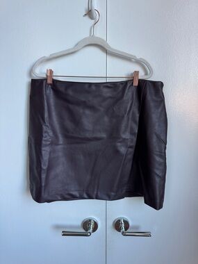 Old Navy Faux Leather Brown Mini Skirt